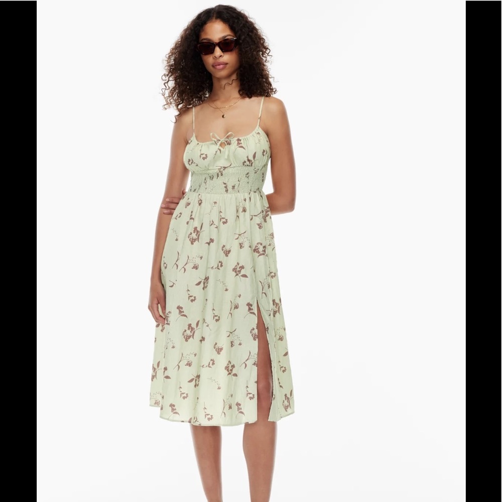 Wilfred Genoa Linen Midi Dress  Pastel Sg Grn/Mch Srbt